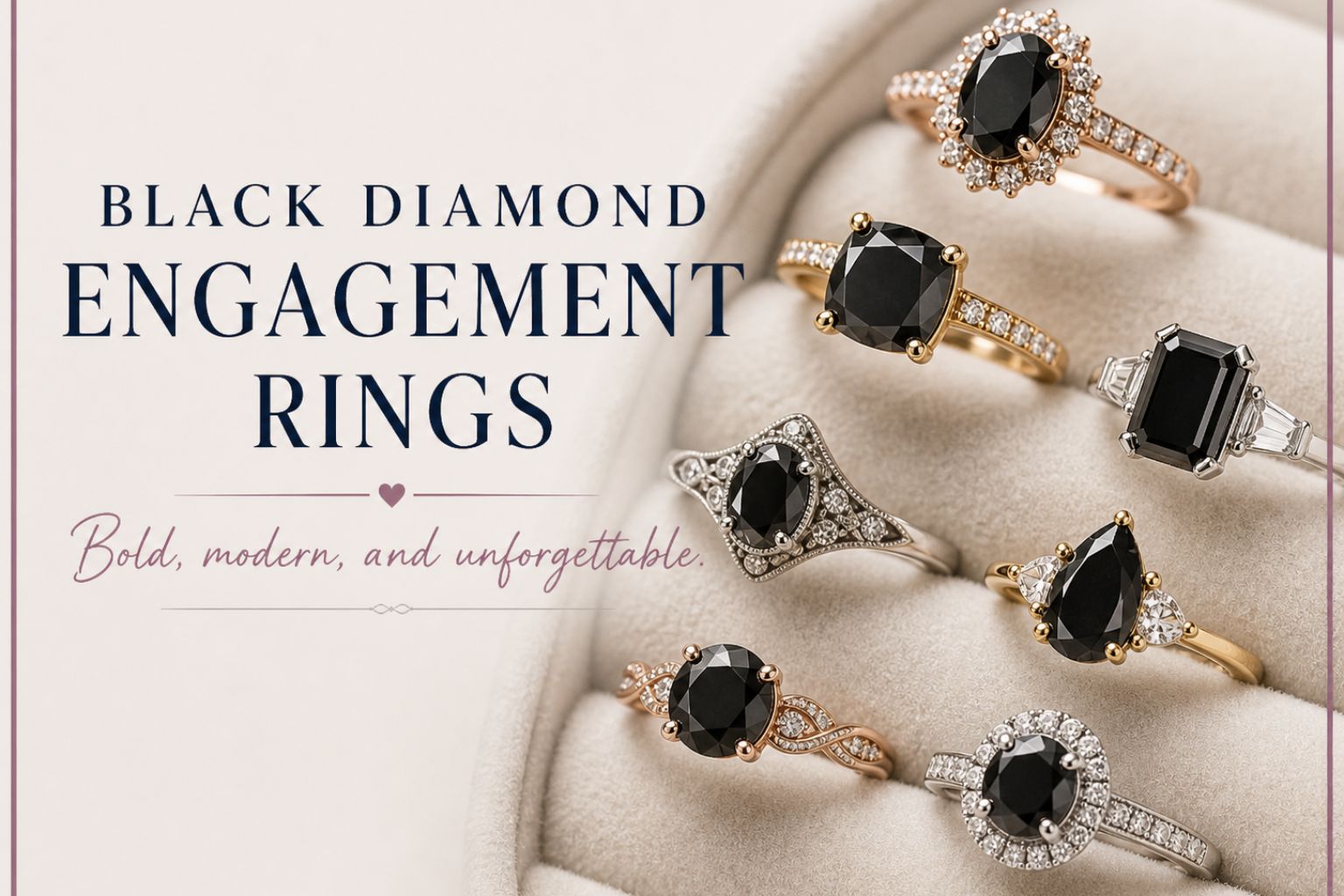 Black diamond Engagement Rings